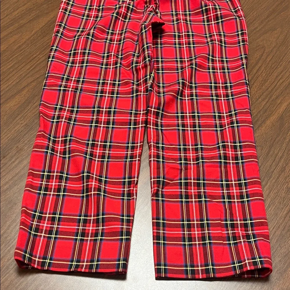 J Crew red plaid Kallie pants, size 8, NWT‎